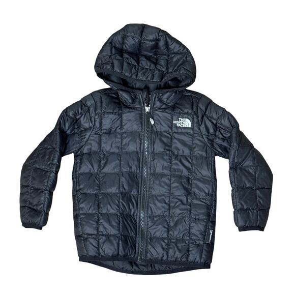 THE NORTH FACE YOUTH 4T PUFFER JACKET KIDS BLACK HOODIE HOOD ZIP UP - Picture 1 of 5